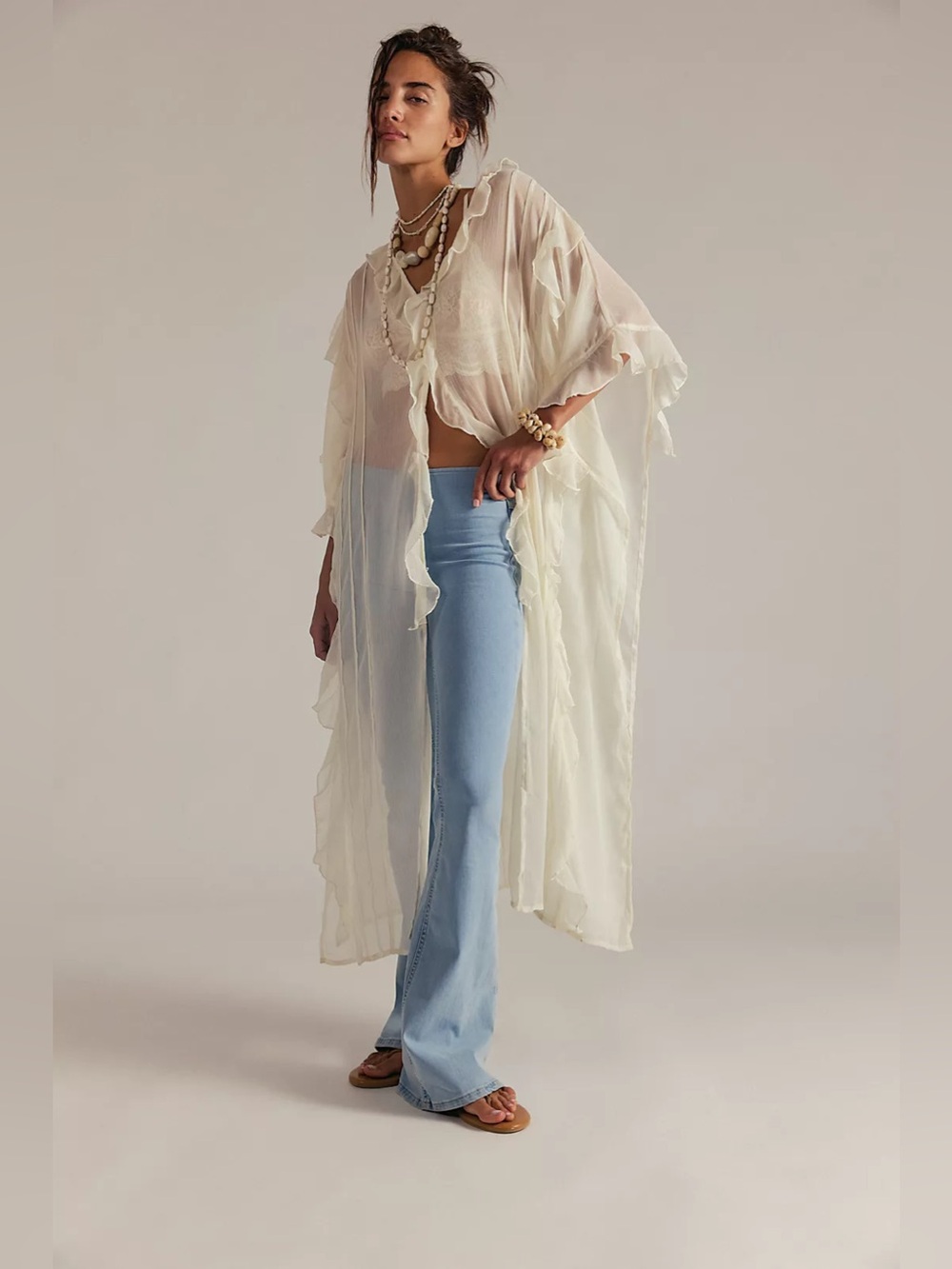 We the Free Light Blue High-Rise Flare Pull On Jeans Size XS New